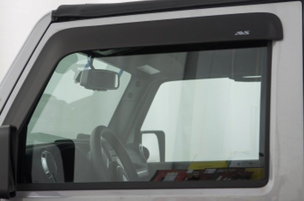 Ford Transit 2016-2022 Smoke Tinted Front Window Rain and Wing Deflectors